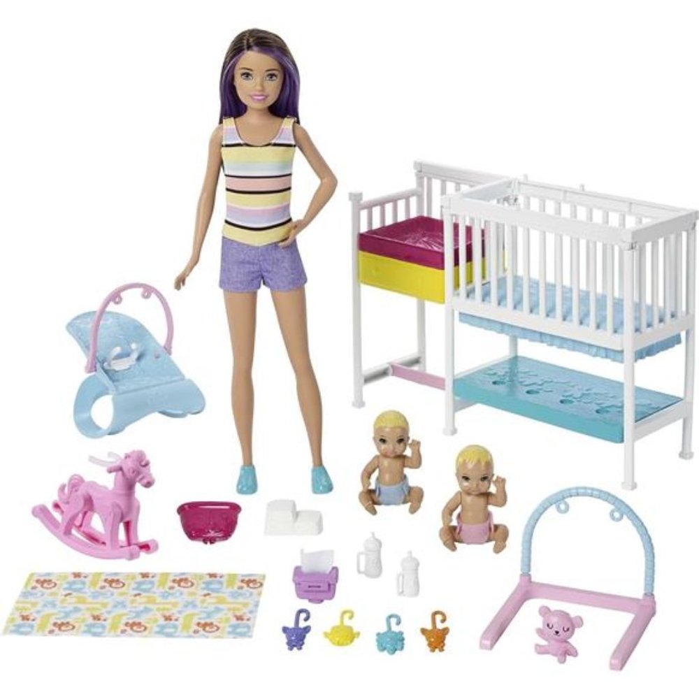 Barbie Skipper Babysitters Dolls & Playset, Baby Doll, 10+ Accessories